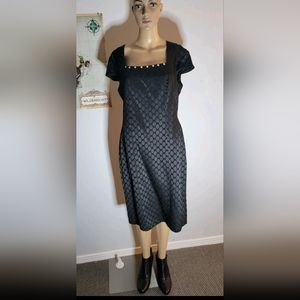 Vintage Connected Apparel Black Midi Dress size 12
